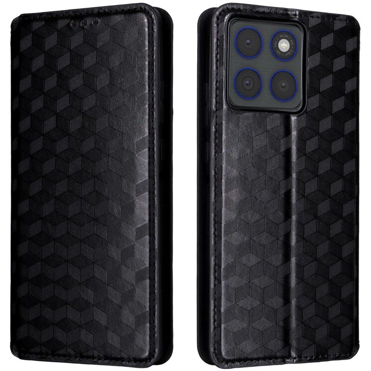 Чохол Deexe Rhombus Book для Motorola Edge 70 - Black: фото 1 з 10