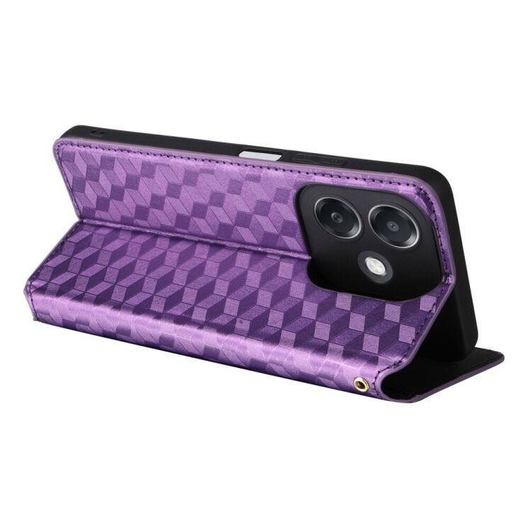 Чехол Deexe Rhombus Book для OPPO A3x / A3 / A40m - Purple: фото 4 из 8