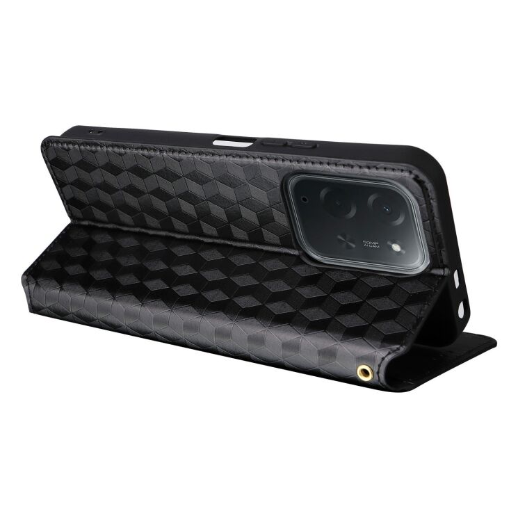 Чохол Deexe Rhombus Book для Xiaomi Poco C95 Pro - Black: фото 5 з 7