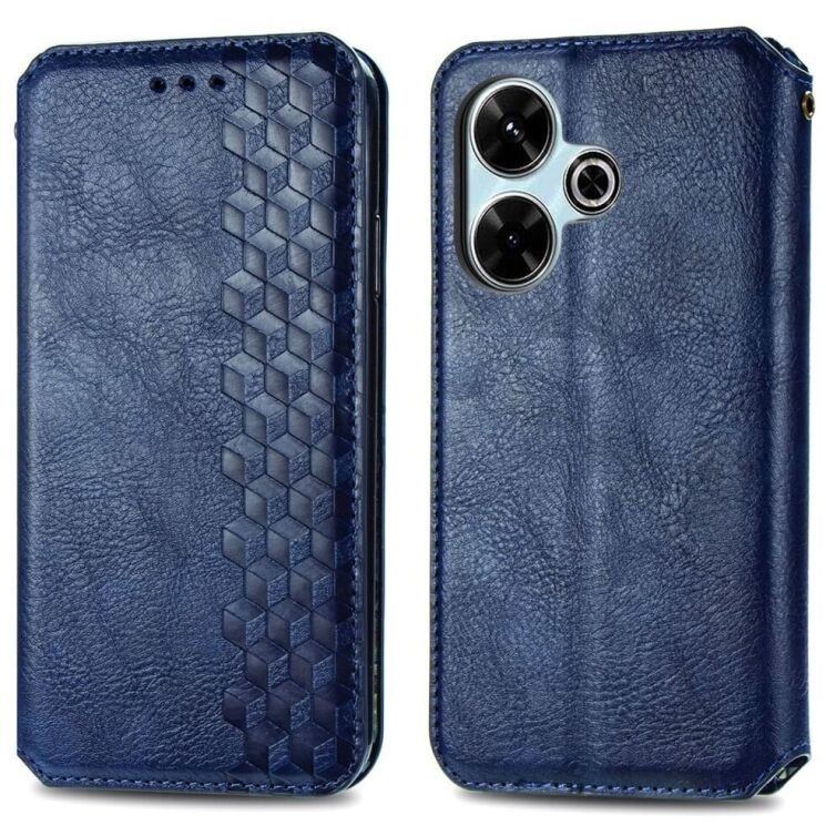 Чехол Deexe Rhombus Book для Xiaomi Redmi 13 - Blue: фото 1 из 9