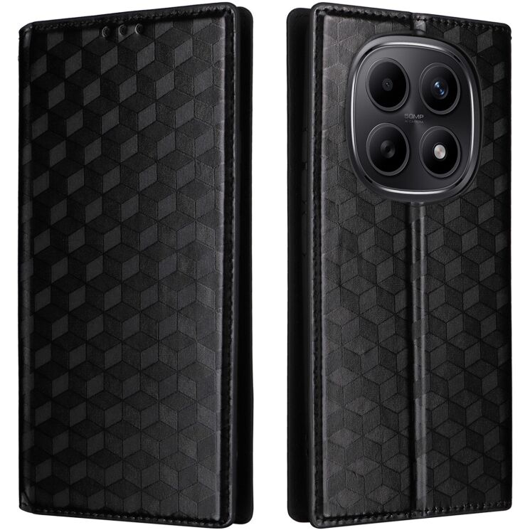 Чехол Deexe Rhombus Book для Xiaomi Redmi Note 15 (4G/5G) / Poco M8 - Black: фото 1 из 8