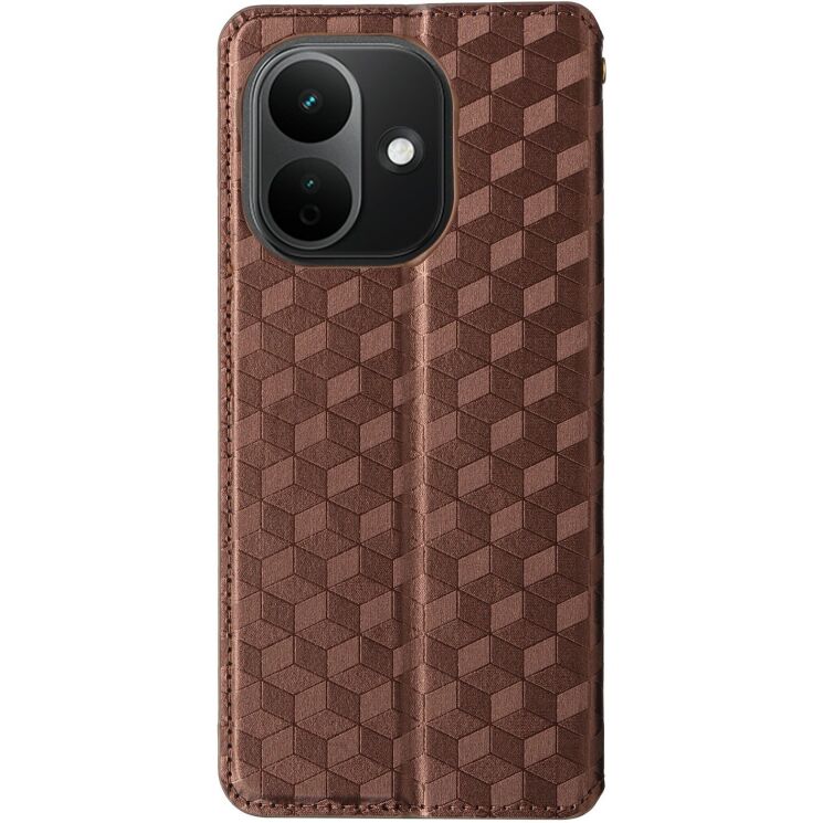 Чехол Deexe Rhombus Book для Xiaomi Redmi Note 17 - Brown: фото 7 из 7