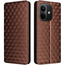 Чехол Deexe Rhombus Book для Xiaomi Redmi Note 17 - Brown: фото 1 из 7