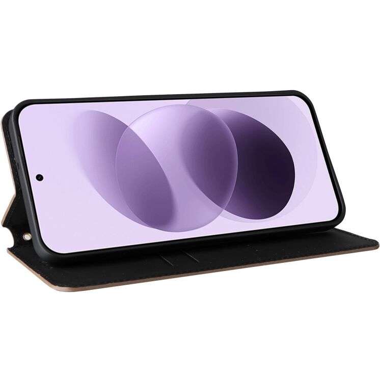 Чехол Deexe Rhombus Book для Xiaomi Redmi Note 17 - Brown: фото 3 из 7