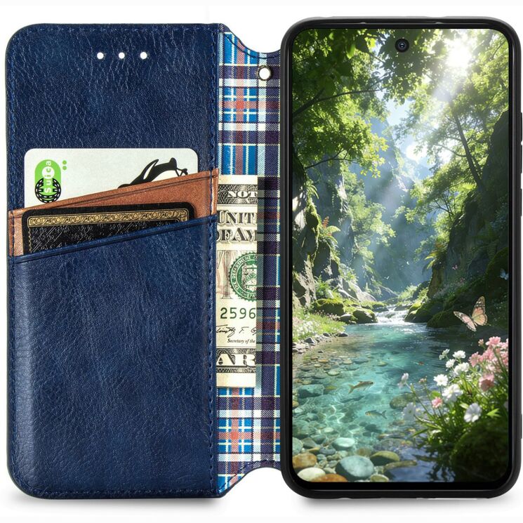 Чехол Deexe Rhombus Wallet для Honor 600 Lite - Blue: фото 3 из 8