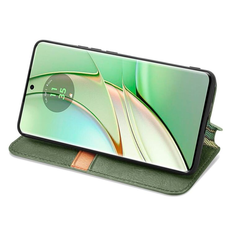 Чехол Deexe Rhombus Wallet для Motorola Edge 40 - Green: фото 3 из 6