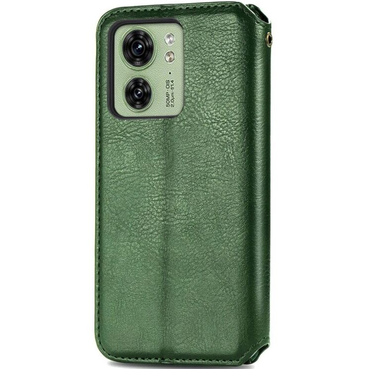 Чехол Deexe Rhombus Wallet для Motorola Edge 40 - Green: фото 5 из 6