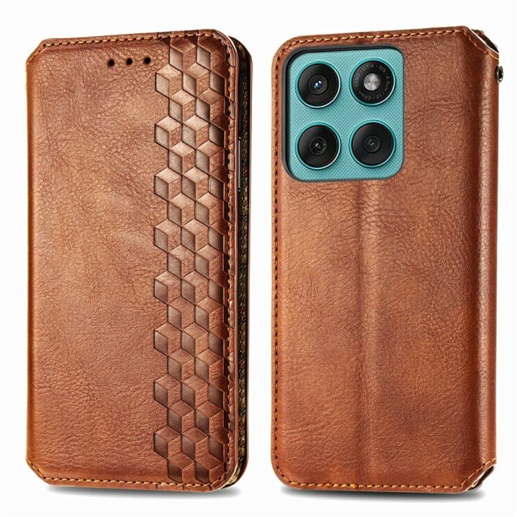 Чохол Deexe Rhombus Wallet для Motorola Moto G17 Power / G15 Power / G15 - Brown (408425Z) Чохол Deexe Rhombus Wallet для Motorola Moto G17 Power / G15 Power / G15 - Brown: фото 1 з 6