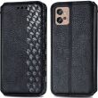 Чехол Deexe Rhombus Wallet для Motorola Moto G32 - Black (304438B)