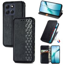 Чохол Deexe Rhombus Wallet для Motorola Moto G86 - Black: фото 1 з 8