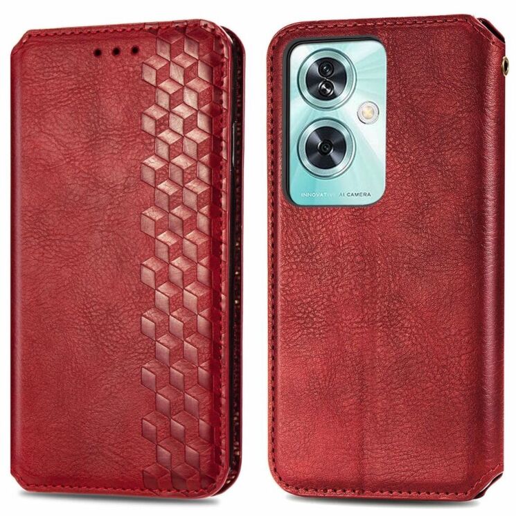 Чехол Deexe Rhombus Wallet для OnePlus Nord N30 SE - Red: фото 1 из 6