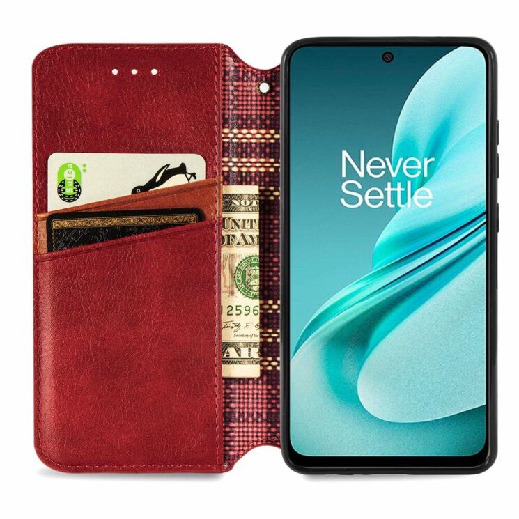 Чехол Deexe Rhombus Wallet для OnePlus Nord N30 SE - Red: фото 2 из 6