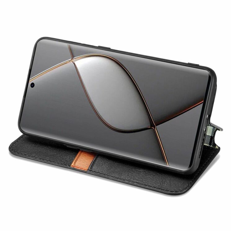 Чехол Deexe Rhombus Wallet для TECNO Spark 20 Pro+ - Black: фото 3 из 6
