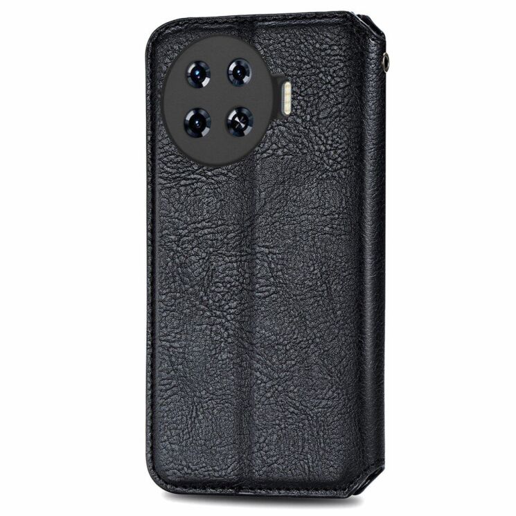 Чехол Deexe Rhombus Wallet для TECNO Spark 20 Pro+ - Black: фото 5 из 6