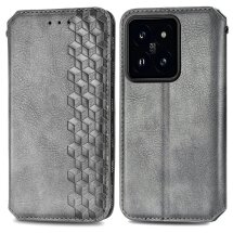 Чехол Deexe Rhombus Wallet для Xiaomi 14T - Grey: фото 1 из 6