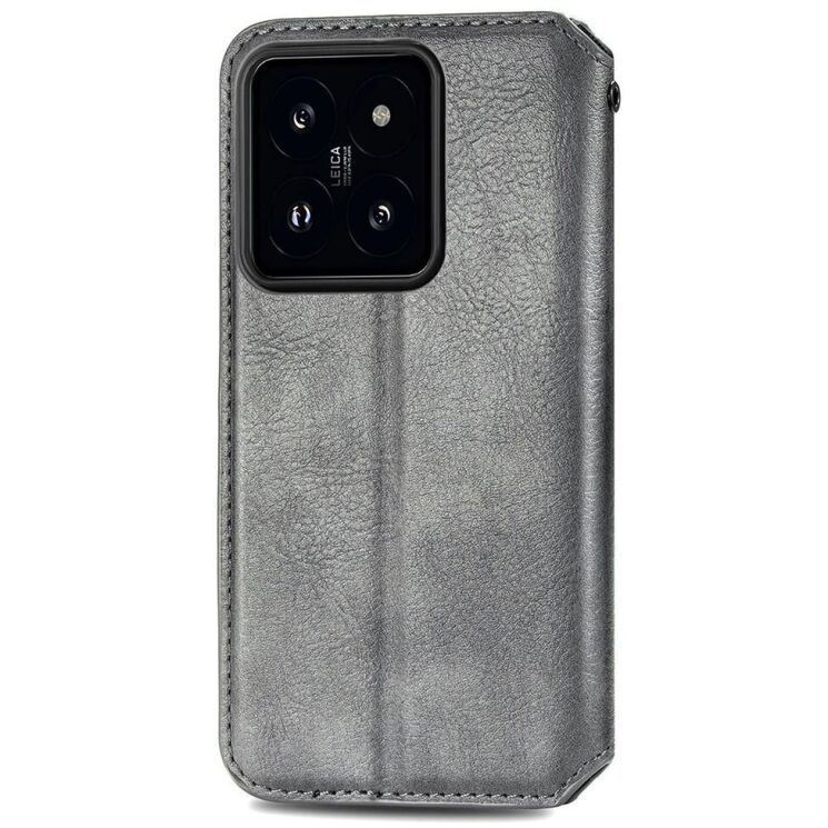 Чехол Deexe Rhombus Wallet для Xiaomi 14T - Grey: фото 5 из 6