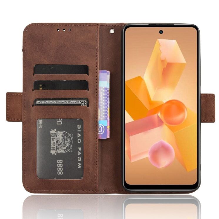 Чехол Deexe Wallet Stand для Infinix Hot 40i - Brown: фото 3 из 7