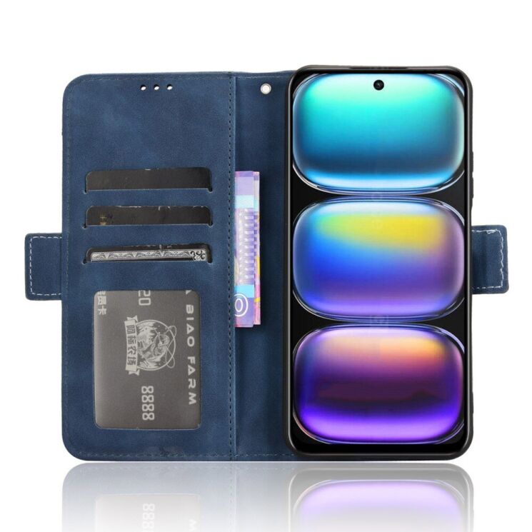 Чехол Deexe Wallet Stand для Infinix Hot 50 - Blue: фото 2 из 8