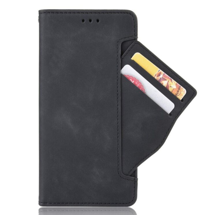 Чехол-книжка с кармашками Deexe Wallet Stand для Motorola Moto G200 - Black: фото 2 из 7