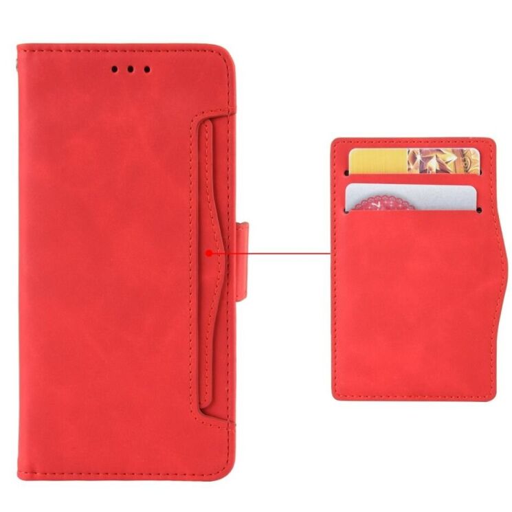 Чехол Deexe Wallet Stand для Motorola Moto G75 - Red: фото 6 из 8