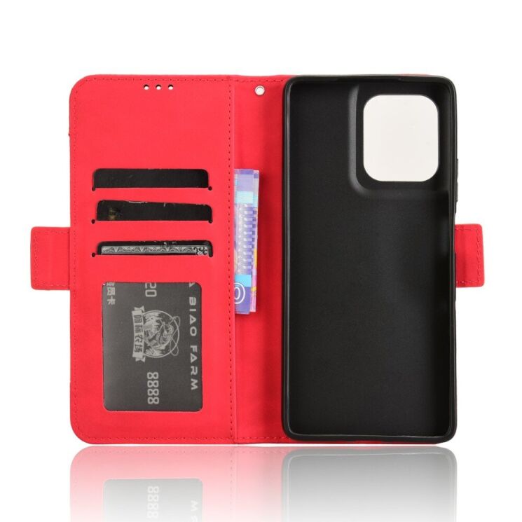 Чехол Deexe Wallet Stand для Motorola Moto G75 - Red: фото 5 из 8