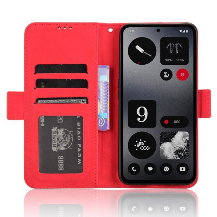 Чехол Deexe Wallet Stand для Nothing CMF Phone 1 - Red: фото 3 из 7
