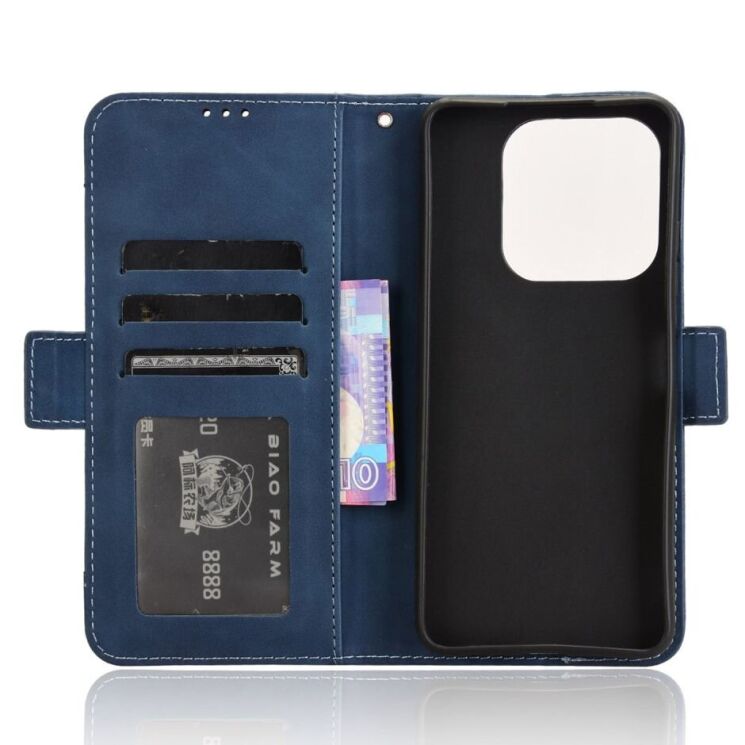 Чехол Deexe Wallet Stand для ZTE Nubia V60 Design - Blue: фото 4 из 8