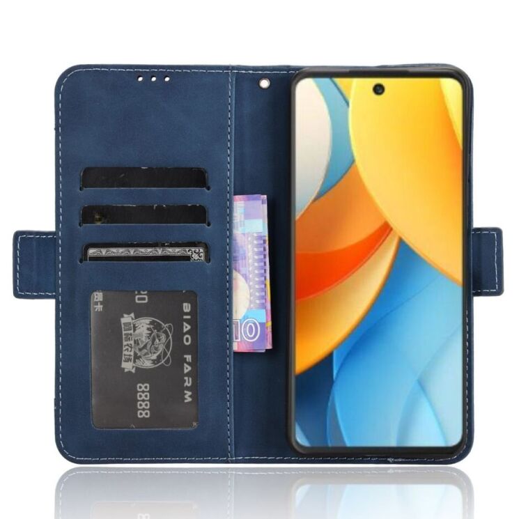 Чехол Deexe Wallet Stand для ZTE Nubia V60 Design - Blue: фото 2 из 8