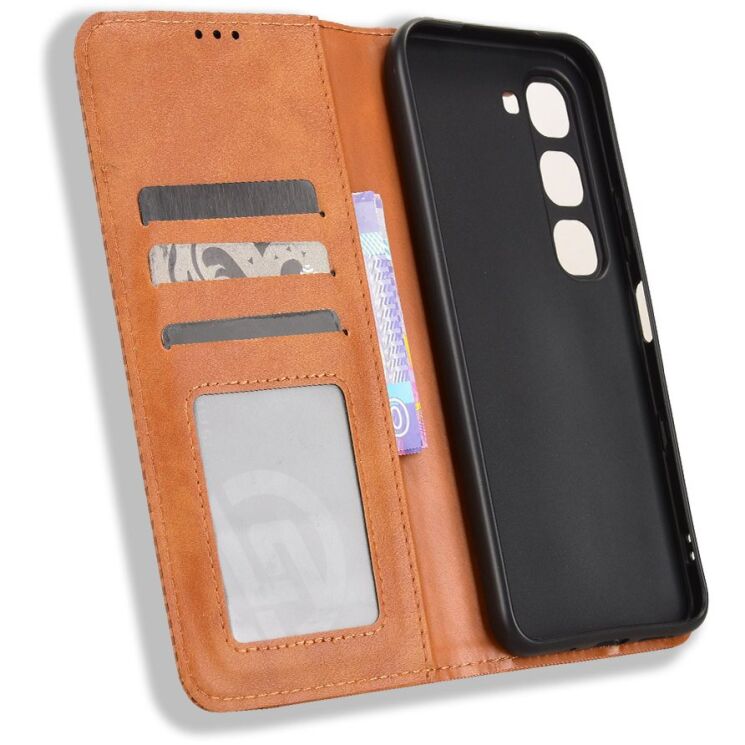 Чохол-книжка Deexe Retro Style для Infinix Hot 70 Pro - Brown: фото 4 з 18