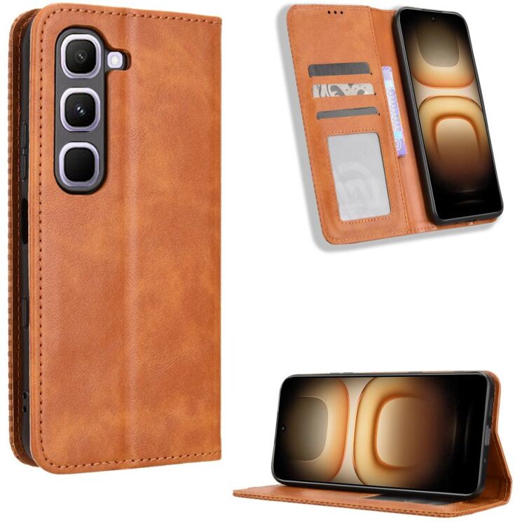 Чохол-книжка Deexe Retro Style для Infinix Hot 70 Pro - Brown: фото 2 з 18
