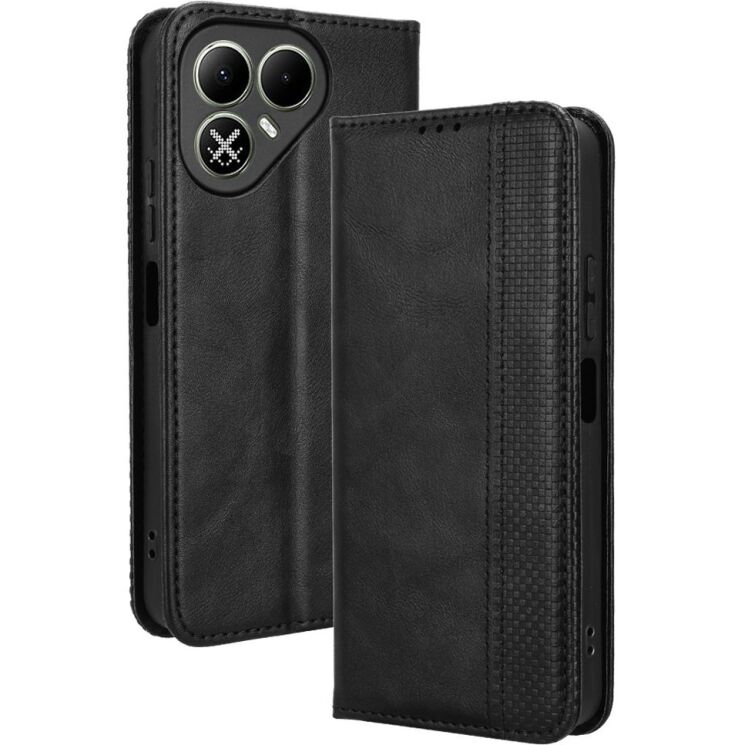 Чехол-книжка Deexe Retro Style для TECNO Pova 8 - Black: фото 1 из 19
