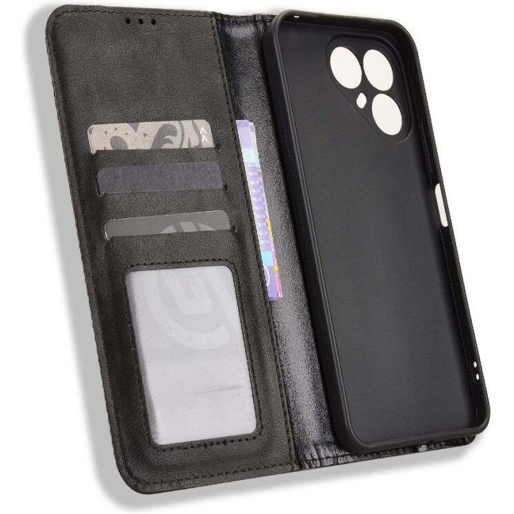 Чехол-книжка Deexe Retro Style для TECNO Pova 8 - Black: фото 5 из 19