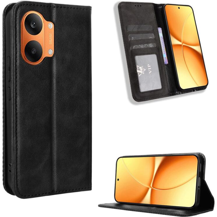 Чохол-книжка Deexe Retro Style для Xiaomi Poco X8 Pro Max - Black: фото 1 з 20