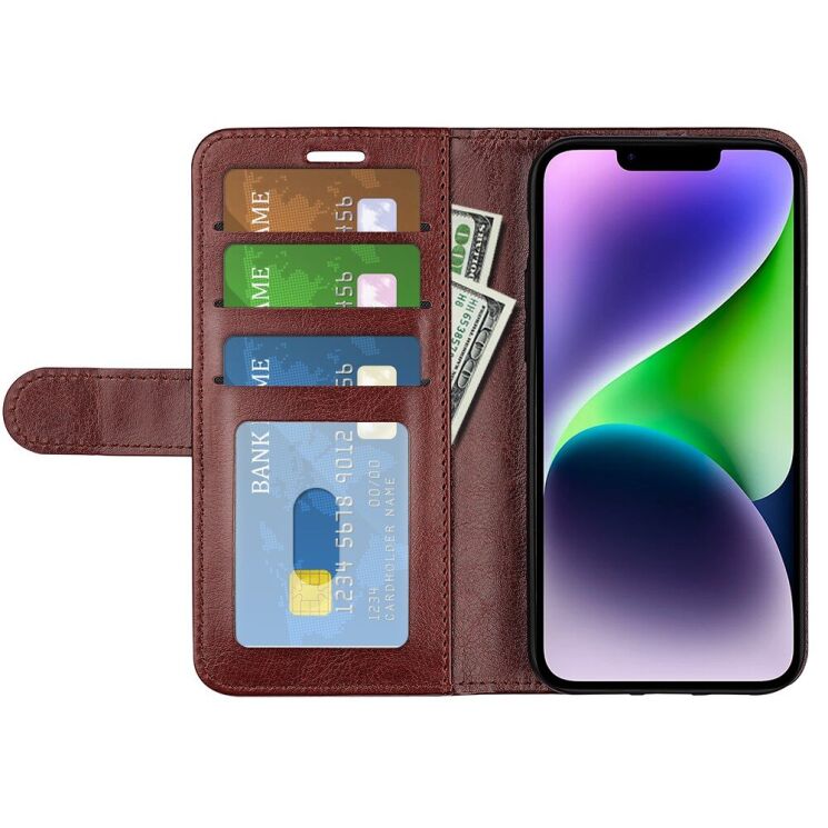Чехол-книжка Deexe Wallet Style для Apple iPhone 15 - Brown: фото 2 из 9