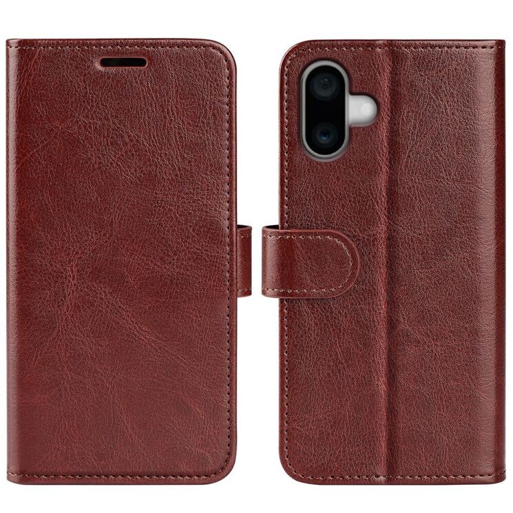 Чехол-книжка Deexe Wallet Style для Apple iPhone 16 Plus - Brown: фото 1 из 6