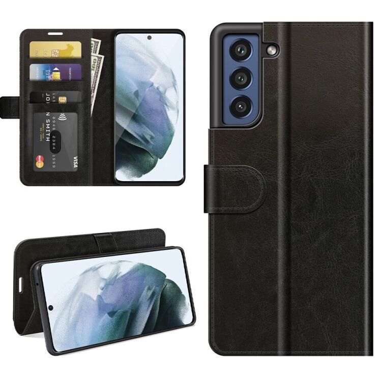 Чехол-книжка Deexe Wallet Style для Samsung Galaxy S21 FE (G990) - Black: фото 1 из 8