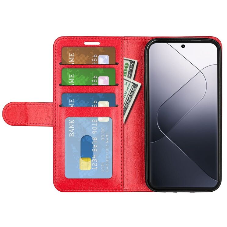 Чехол-книжка Deexe Wallet Style для Xiaomi 14 Pro - Red: фото 2 из 7