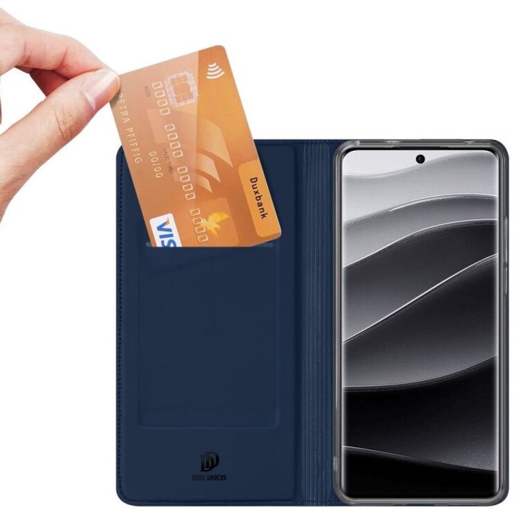 Чехол-книжка DUX DUCIS Skin Pro для Xiaomi Redmi Note 14 Pro Plus - Blue: фото 5 из 9