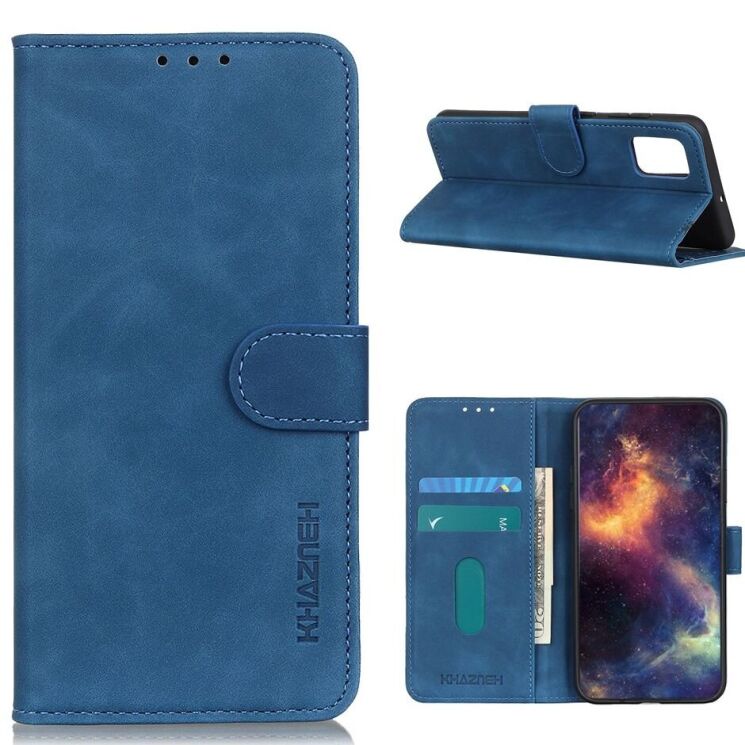 Чехол-книжка KHAZNEH Retro Wallet для Realme 7 Pro - Blue: фото 1 из 10