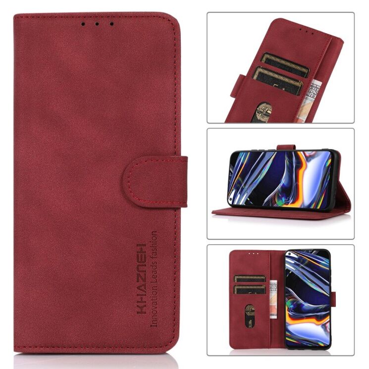 Чехол-книжка KHAZNEH Retro Style для Samsung Galaxy S21 FE (G990) - Red: фото 1 из 9