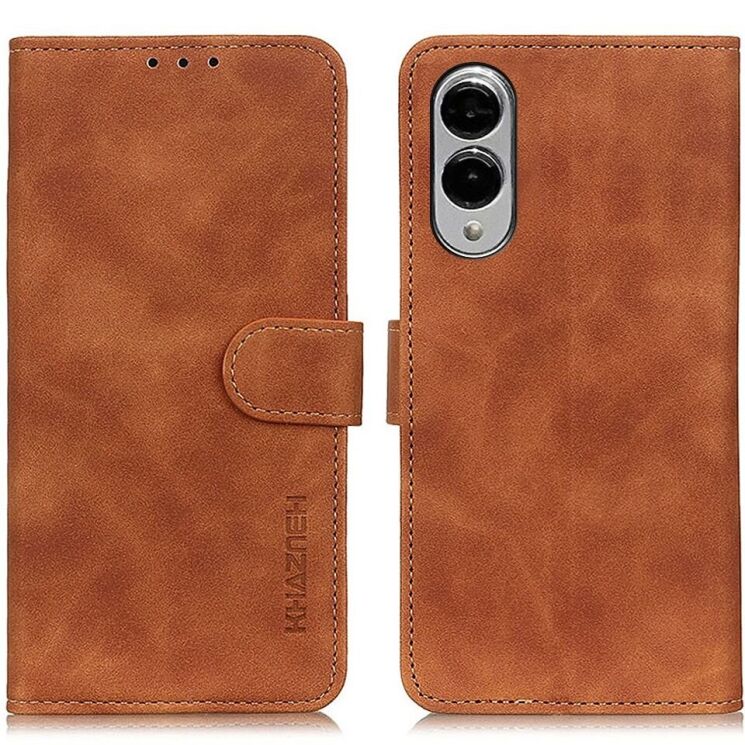 Чехол-книжка KHAZNEH Retro Wallet для Samsung Galaxy S25 Edge (S937) - Brown: фото 1 из 8