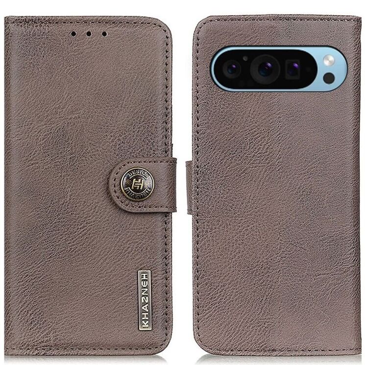 Чехол-книжка KHAZNEH Wallet Cover для Google Pixel 9 / 9 Pro - Khaki: фото 1 из 8