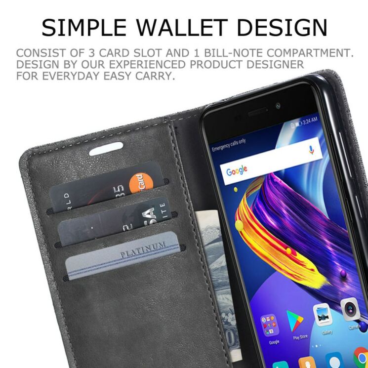 Чехол-книжка MUXMA Canvas Diary для Sony Xperia XZ2 Compact - Grey: фото 8 из 14