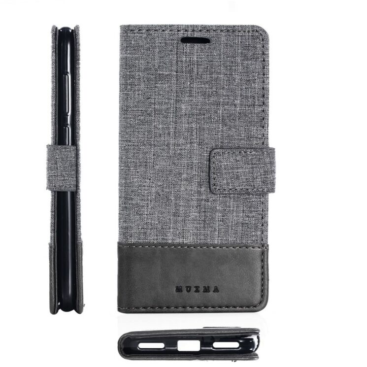 Чехол-книжка MUXMA Canvas Diary для Sony Xperia XZ2 Compact - Grey: фото 2 из 14