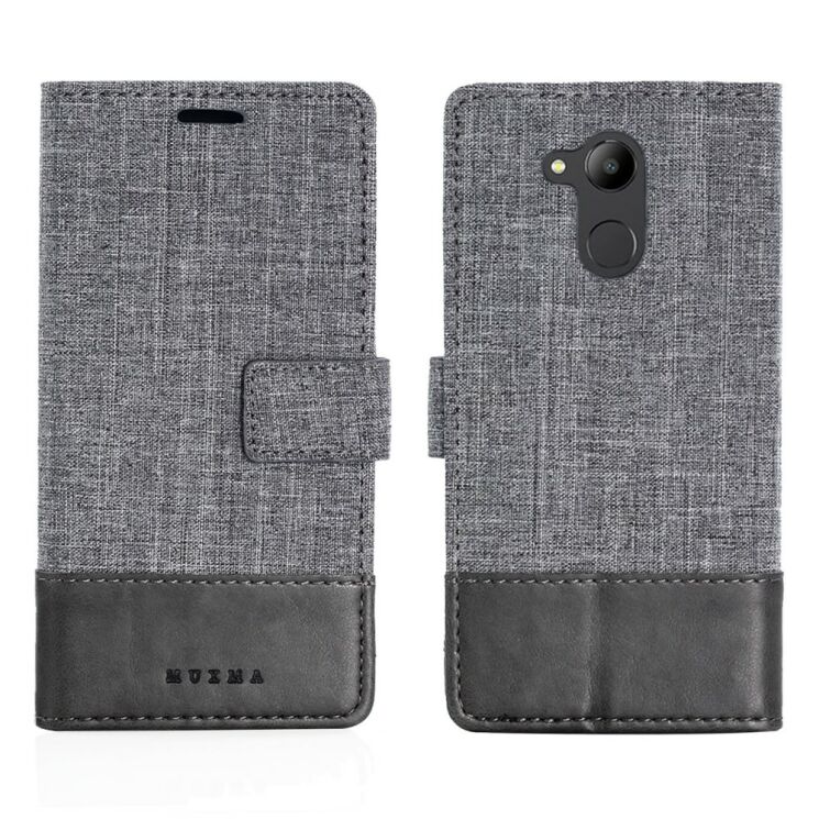 Чехол-книжка MUXMA Canvas Diary для Sony Xperia XZ2 Compact - Grey: фото 1 из 14