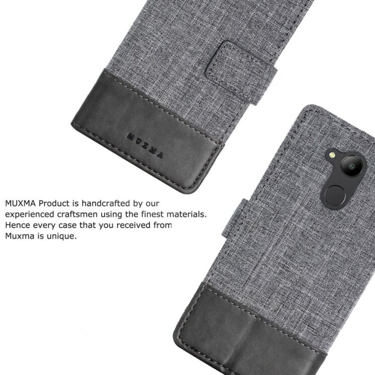 Чехол-книжка MUXMA Canvas Diary для Sony Xperia XZ2 Compact - Grey: фото 3 из 14