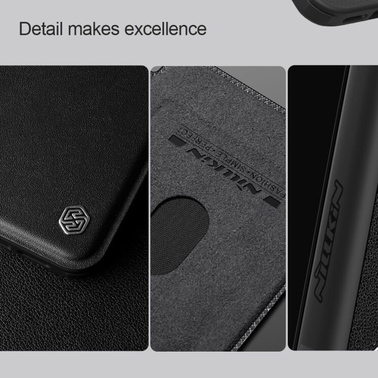 Чохол-книжка NILLKIN Qin Prop Leather Case для Apple iPhone 16 Pro - Black: фото 15 з 17