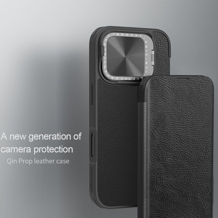 Чохол-книжка NILLKIN Qin Prop Leather Case для Apple iPhone 16 Pro - Black: фото 6 з 17