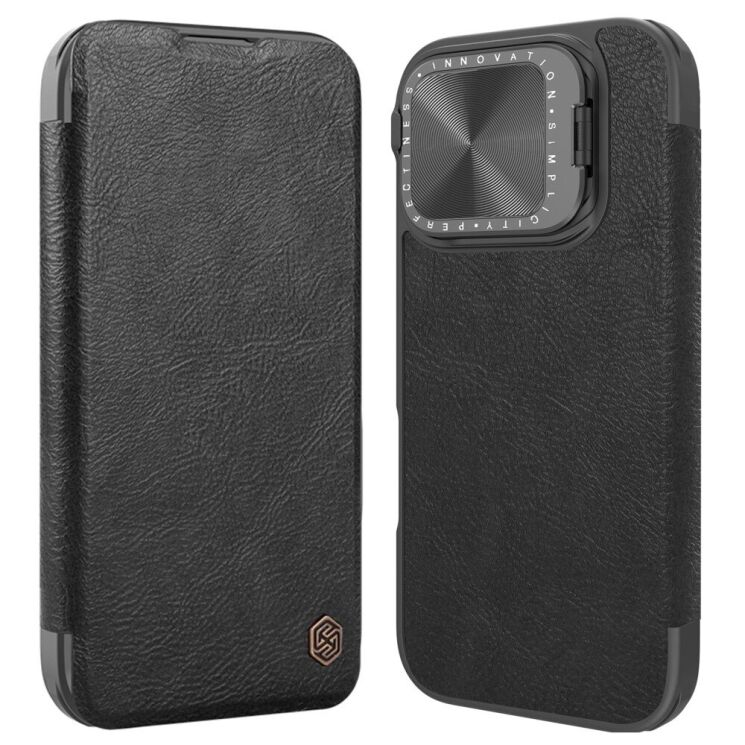Чохол-книжка NILLKIN Qin Prop Leather Case для Apple iPhone 16 Pro - Black: фото 1 з 17
