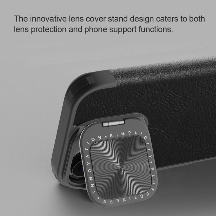 Чохол-книжка NILLKIN Qin Prop Leather Case для Apple iPhone 16 Pro - Black: фото 8 з 17